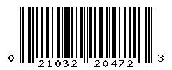 UPC barcode number 021032204723