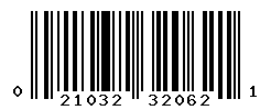 UPC barcode number 021032320621