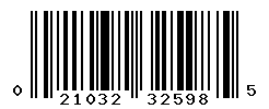 UPC barcode number 021032325985