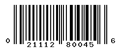 UPC barcode number 021112800456