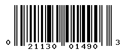 UPC barcode number 021130014903