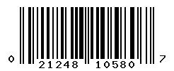 UPC barcode number 021248105807