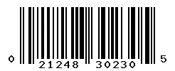UPC barcode 021248302305