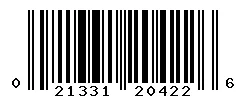 UPC barcode 021331204226