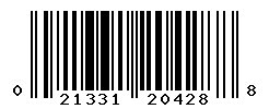 UPC barcode number 021331204288