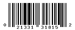 UPC barcode number 021331318152