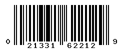 UPC barcode number 021331622129