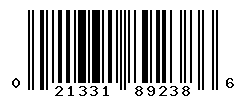 UPC barcode number 021331892386