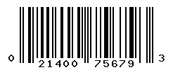 UPC barcode number 021400756793