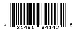 UPC barcode 021481641438