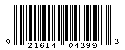 UPC barcode number 021614043993