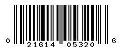UPC barcode number 021614053206