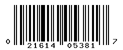 UPC barcode number 021614053817