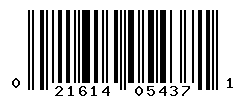 UPC barcode number 021614054371