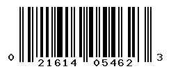 UPC barcode number 021614054623
