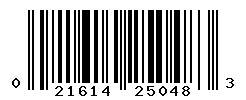 UPC barcode number 021614250483