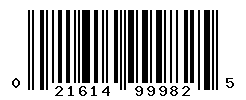 UPC barcode number 021614999825