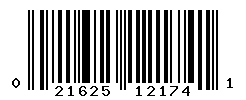 UPC barcode number 021625121741