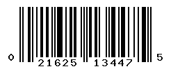 UPC barcode number 021625134475