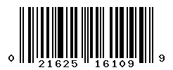 UPC barcode number 021625161099