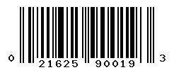 UPC barcode number 021625900193