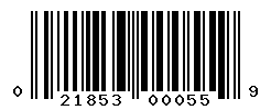 UPC barcode number 021853000559