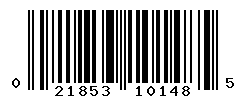 UPC barcode number 021853101485