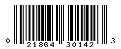 UPC barcode number 021864301423