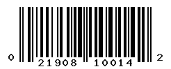 UPC barcode number 021908100142