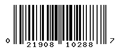 UPC barcode number 021908102887