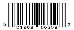 UPC barcode number 021908103587