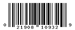 UPC barcode number 021908109329