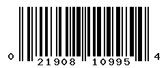 UPC barcode number 021908109954