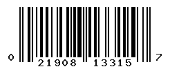 UPC barcode number 021908133157