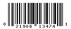 UPC barcode number 021908134741