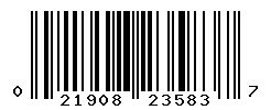 UPC barcode number 021908235837