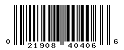 UPC barcode number 021908404066