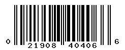 UPC barcode 021908404066