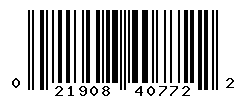 UPC barcode number 021908407722