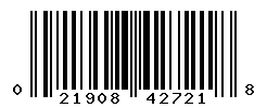 UPC barcode number 021908427218