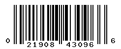 UPC barcode number 021908430966