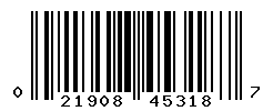 UPC barcode number 021908453187