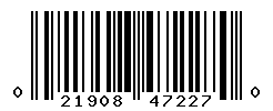 UPC barcode number 021908472270