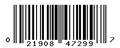 UPC barcode number 021908472997