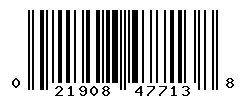 UPC barcode number 021908477138