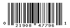 UPC barcode number 021908477961