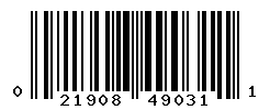 UPC barcode number 021908490311