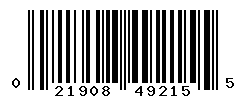 UPC barcode number 021908492155