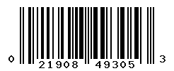 UPC barcode number 021908493053