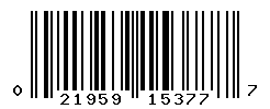 UPC barcode number 021959153777